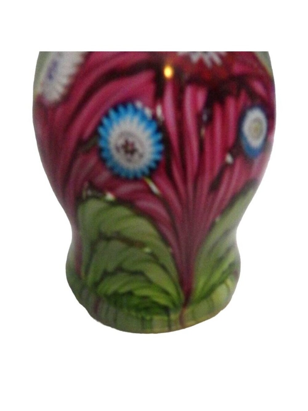 Fratelli Toso Murano Paperweight Globe Green Red Ribbons Millefiori Flower - Picture 6 of 11
